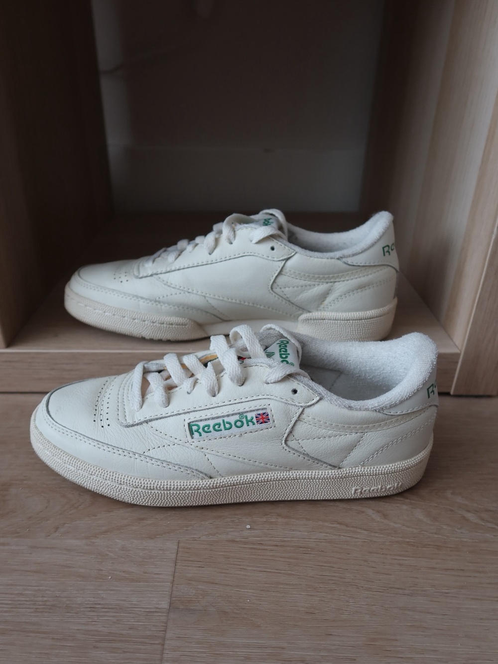 Reebok Club C 85 Vintage Tennis Sneakers - Chalk/Alabaster/Glen Green